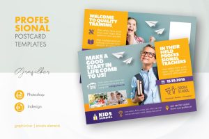 Kids School Postcard Templates