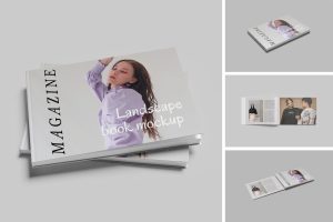 Landscape Magazine and Book Mockup