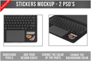 Laptop Sticker Mockup
