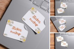 Laptop Sticker Mockup