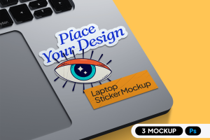 Laptop Sticker Mockup