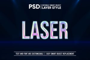 Laser Hologram Text Effect