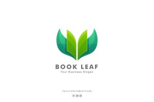 Leaf and Book Colorful Logo
