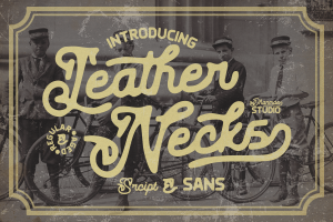 Leather Necks –  Vintage Retro Script