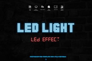LED Light Text Effect