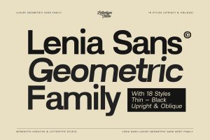 Lenia Sans a Modern Geometric Sans Serif Family