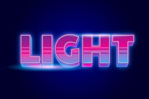 Light 3d Text Effect