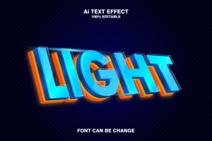Light 3d Text Effect