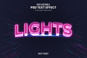 Light – 3D Text Effect PSD