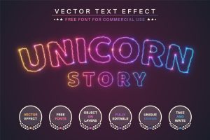 Light Unicorn – Editable Text Effect
