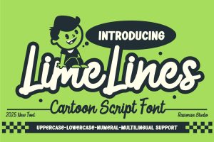 Lime Lines – Script Cartoon Font