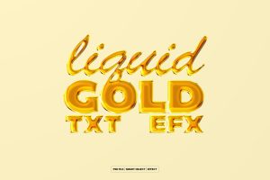 Liquid Gold Logo and Text Effect