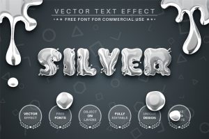 Liquid Silver –  Editable Text Effect, Font Style