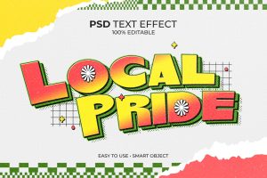 Local Pride Retro Text Effect