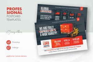 Logistics Postcard Templates