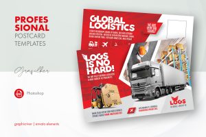 Logistics Postcard Templates