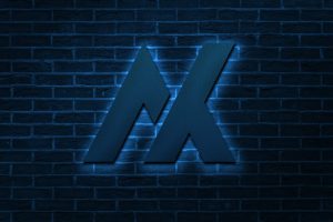 logo on brick wall with neon mockup