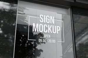 Logo on Glass Window Mockup