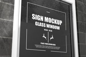 Logo on Glass Window Mockup