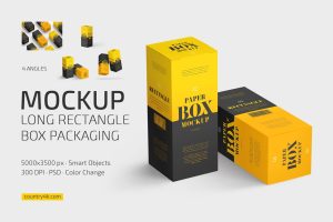 Long Rectangle Box Packaging Mockup Set