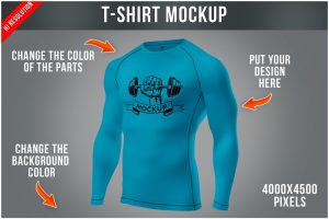 Long Sleeve Compression T-Shirt Mockup – Half Side