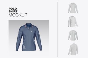 Long Sleeve Polo Shirt Mockup
