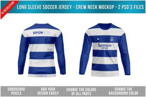 Long Sleeve Soccer Jersey – Crew Neck Mockup