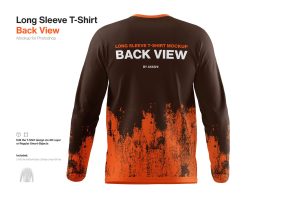 Long Sleeve T-Shirt Mockup – Back View