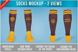 Long Socks Mockup PSD