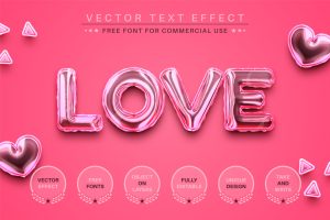 Love Balloon – Editable Text Effect, Font Style