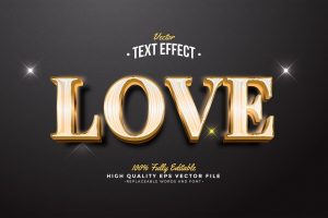 Love Gold Text Effect