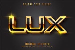 Lux – Editable Text Effect, Gold Font Style
