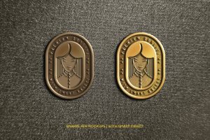Luxury Enamel Pin Logo Mockup