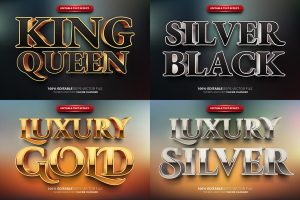 Luxury Silver Gold Text Effect 3D