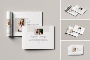 Magazine Landscape A4 Mockup