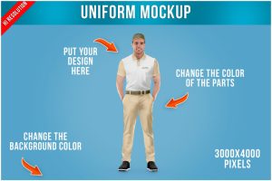 Man with Polo T-Shirt and Pants Mockup