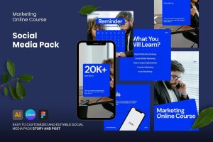 Marketing Online Course – IG Feed & Story Template