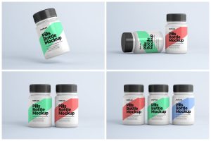 Medical Pill Bottle Mockup Set