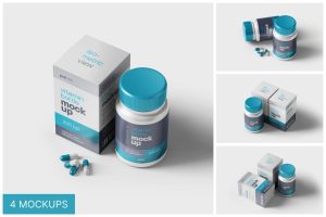 Medicine Pill Bottle Mockup Set