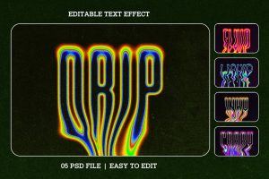 Melt Style Editable Text Effect Set