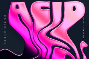 Melting Metallic PSD Text Effect