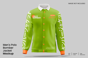 Men’s Polo Bomber Jacket Mockup