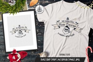 Merry Christmas and New Year T-Shirt. Xmas Print