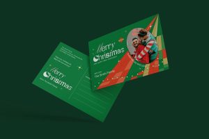 Merry Christmas Postcard Template