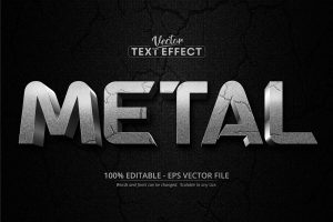 Metal – Editable Text Effect, Silver Font Style