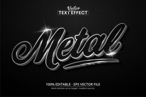 Metal – Editable Text Effect, Silver Font Style