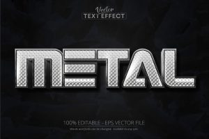 Metal – Editable Text Effect, Silver Font Style