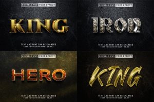 Metal and Gold 3d Editable Text Effect