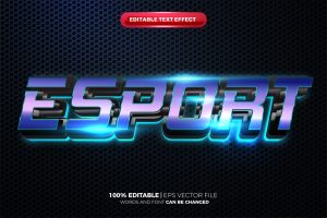 Metal Blue Esport 3D Text Effect