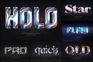 Metal Holographic Text Effects